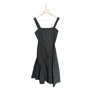 BDG Urban Outfitters Teega Button Midi Dress Smocked Black Cotton medium NWT